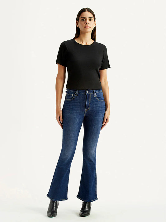 LEVIS Women's 726 Dark Indigo Flared Fit High Rise Jeans