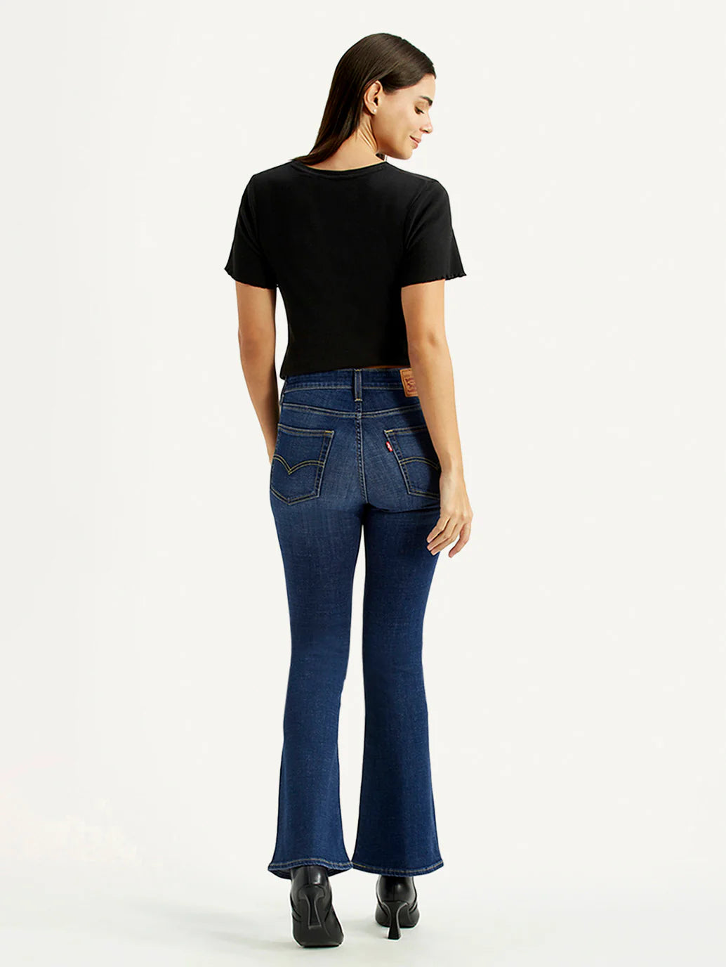 LEVIS Women's 726 Dark Indigo Flared Fit High Rise Jeans