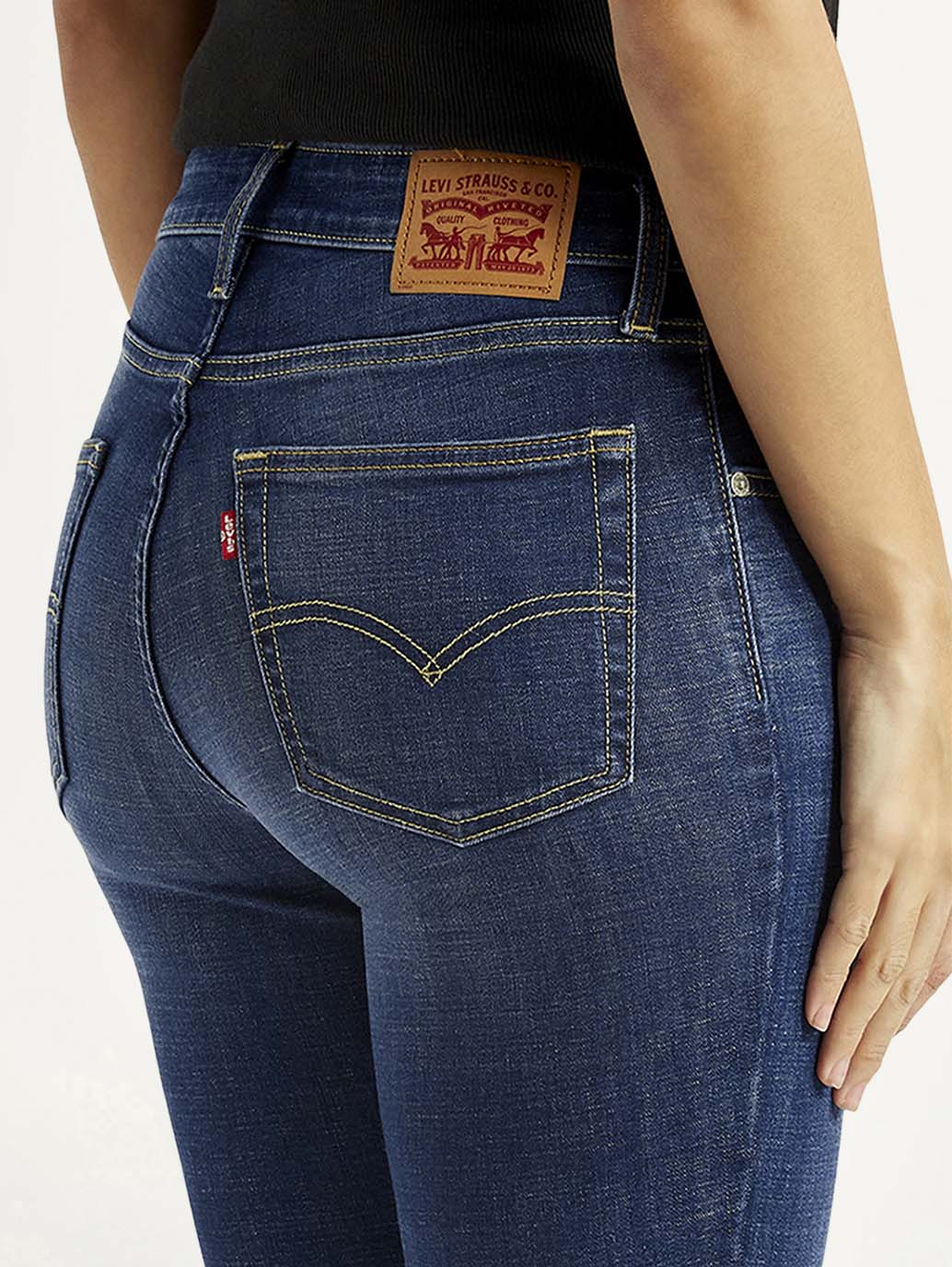 LEVIS Women's 726 Dark Indigo Flared Fit High Rise Jeans