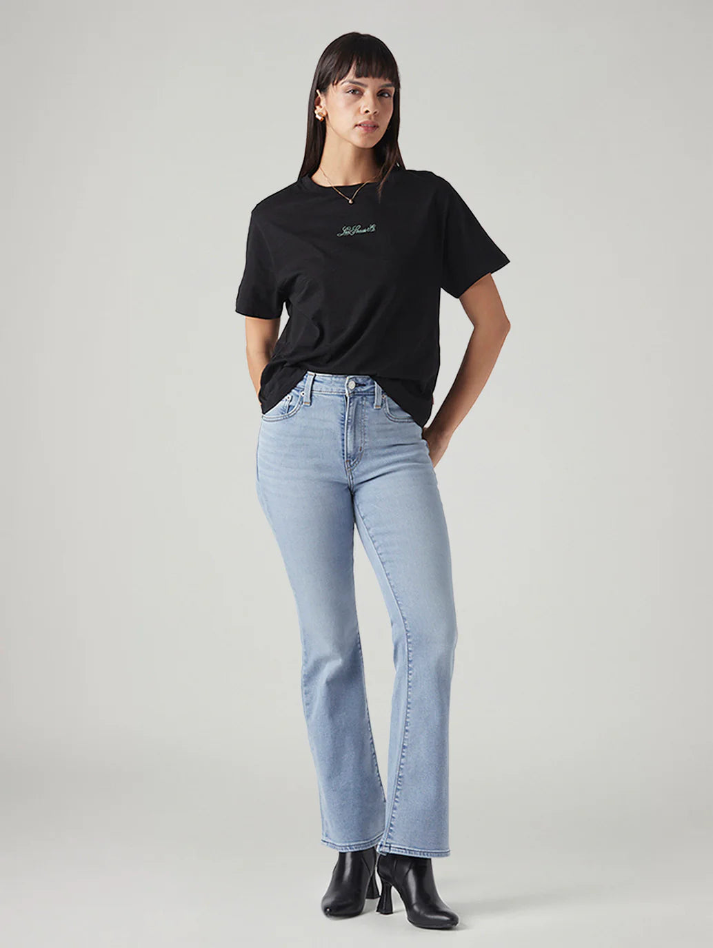 LEVIS Women's 726 Light Blue Flared Fit High Rise Jeans