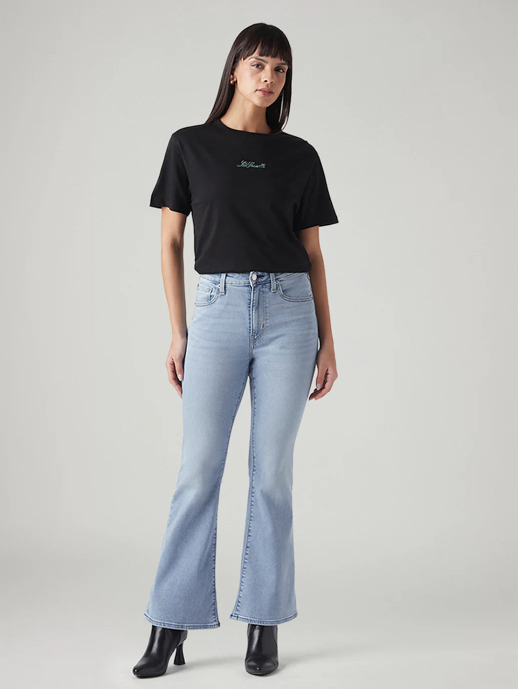 LEVIS Women's 726 Light Blue Flared Fit High Rise Jeans