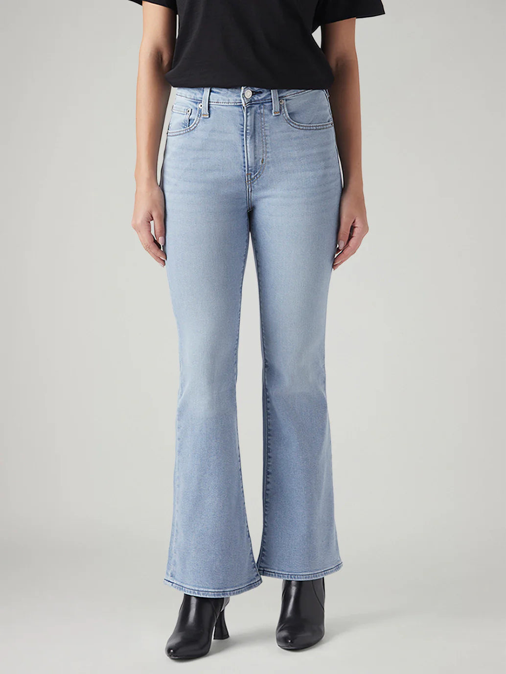 LEVIS Women's 726 Light Blue Flared Fit High Rise Jeans