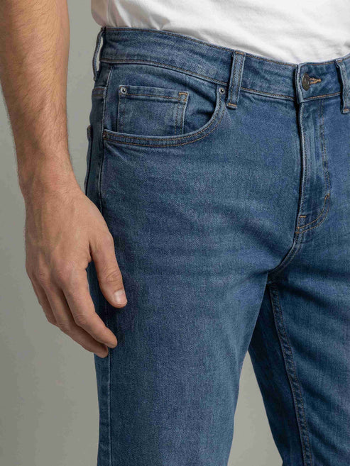CELIO Cotton Men Solid Straight Fit Blue Jeans