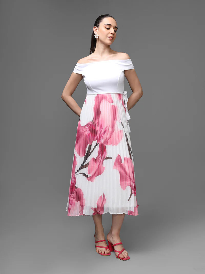 KAZO Florentine Midi Dress With Belt