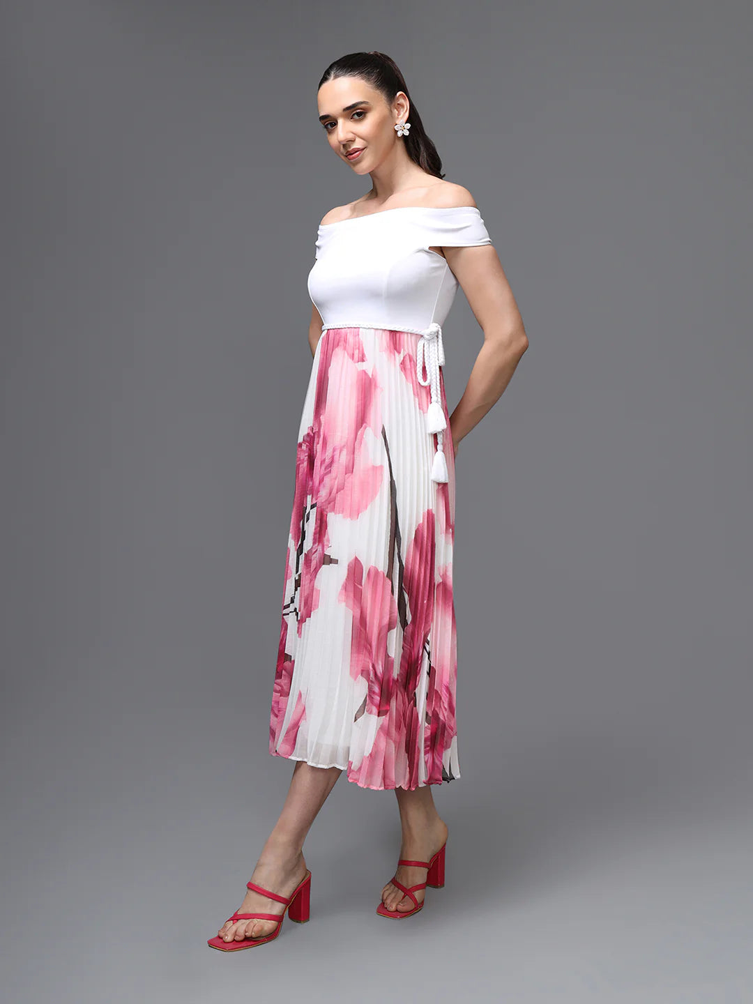 KAZO Florentine Midi Dress With Belt
