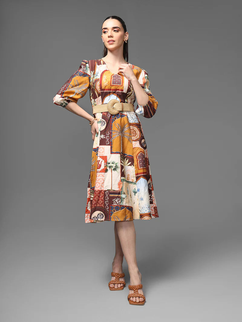 KAZO Souks Midi Dress with Belt