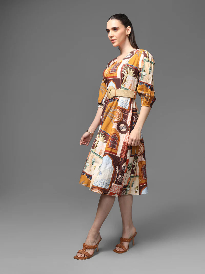 KAZO Souks Midi Dress with Belt