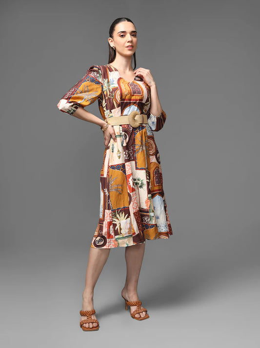KAZO Souks Midi Dress with Belt