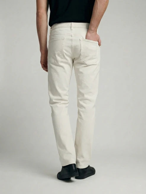 CELIO Men Off White Solid Straight Fit Cotton Jeans
