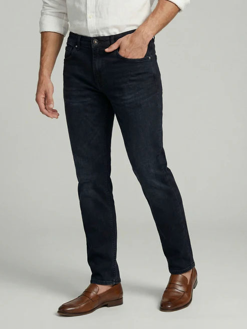 CELIO Black Solid Straight Fit Cotton Jeans