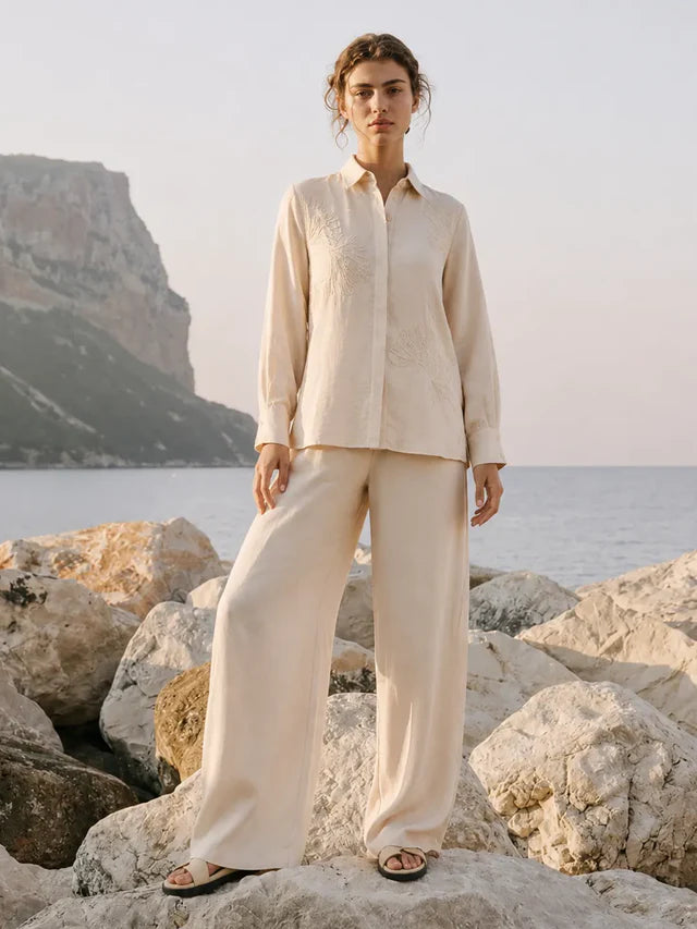 MADAME Beige Rayon-Blend Co-ord Dress